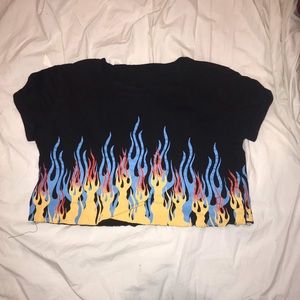 super cropped flames tee
